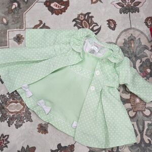 Bonnie Baby Light Green and White Dress Set